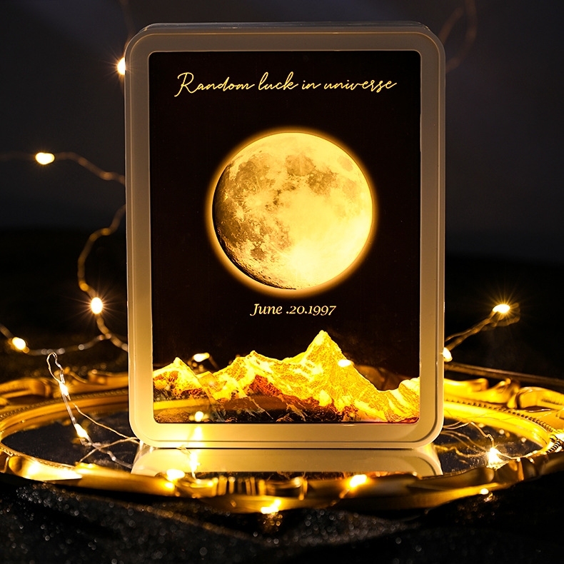 Customized Moon Phase Ornaments Moon Phase Mirror Lights Bluetooth Speakers Gifts For Girlfriends Anniversary Gifts Birthday Gifts