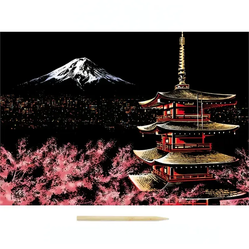 Colorful City Night Scene Scratch Painting Scratch Handmade Scratch Painting DIY Creative Handmade Painting