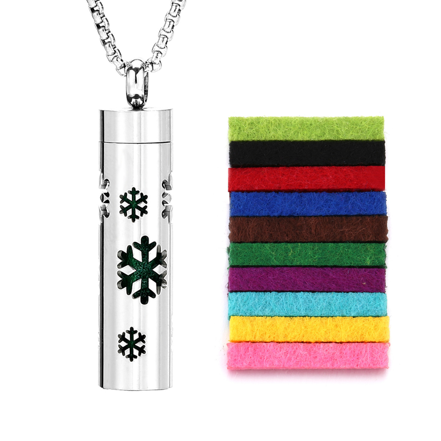 Perfume Diffuser Necklace Essential Oil Aromatherapy Stainless Steel Necklace Vertical Fragrance Pendant Necklace
