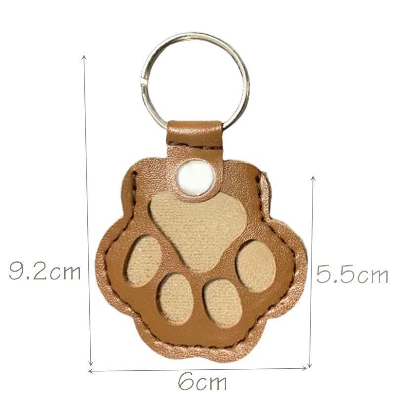 Custom Text Pet Hair Storage Keychain Dog Paw Keychain Leather Keychain Gift for Pet Lovers