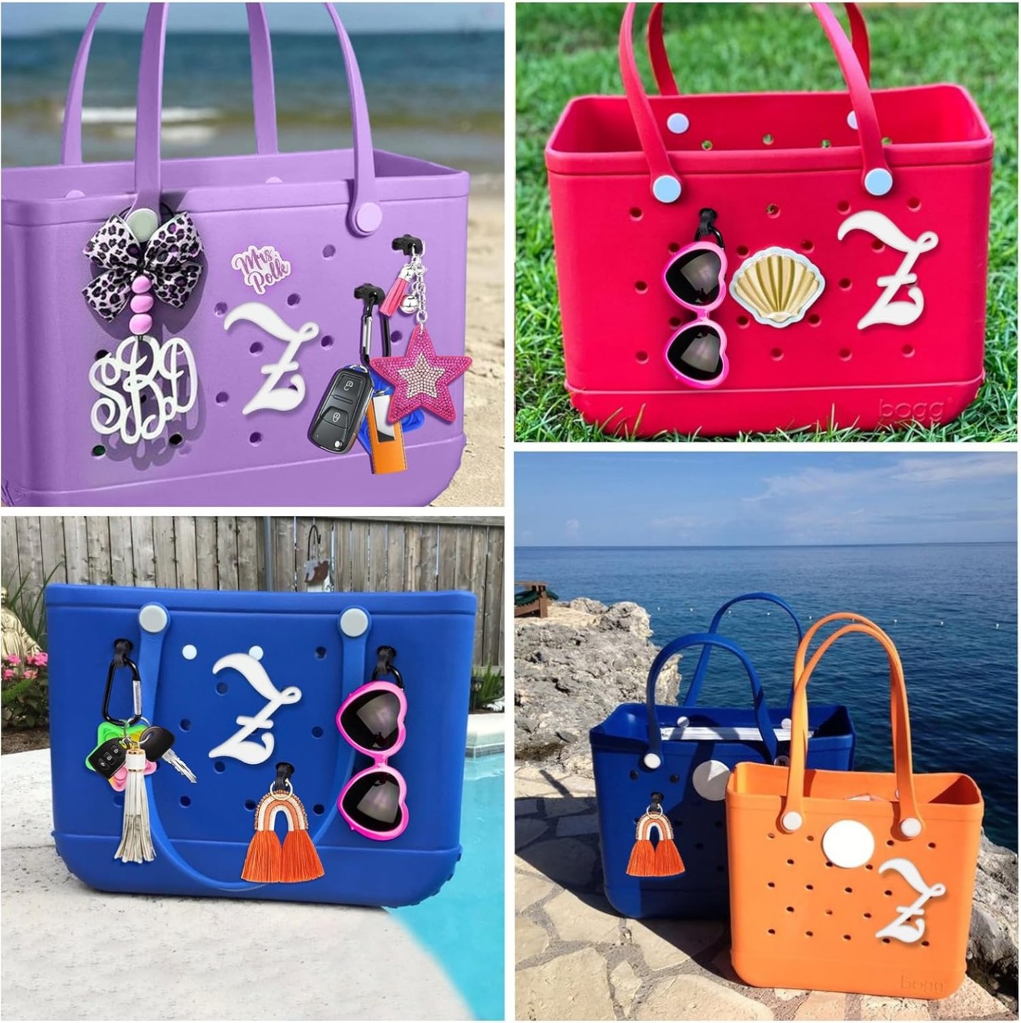 Mity rain Letter Charms for Bag,Alphabet Lettering Accessories Charms Compatible with Bag Original All Models, Insert Decorative Letter for Handbag Beach Tote Bag A