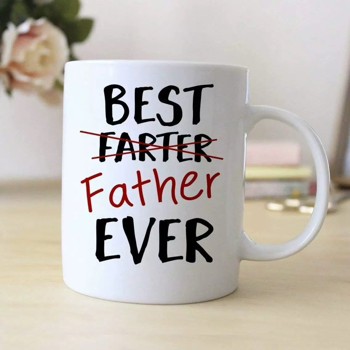 Funny Dad Coffee Mug Best Father Ever Farter Joke Cup Novelty Gift from Kids Perfect Father’s Day Gift for Dad