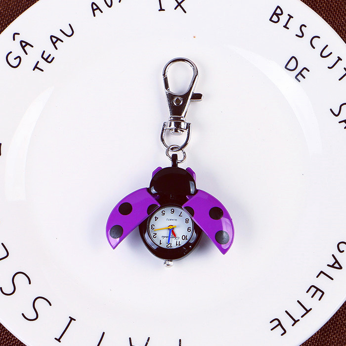 Pink Ladybug Keychain Watch Women 24mm Pink Crystal Fun Keychain Anniversary Gift