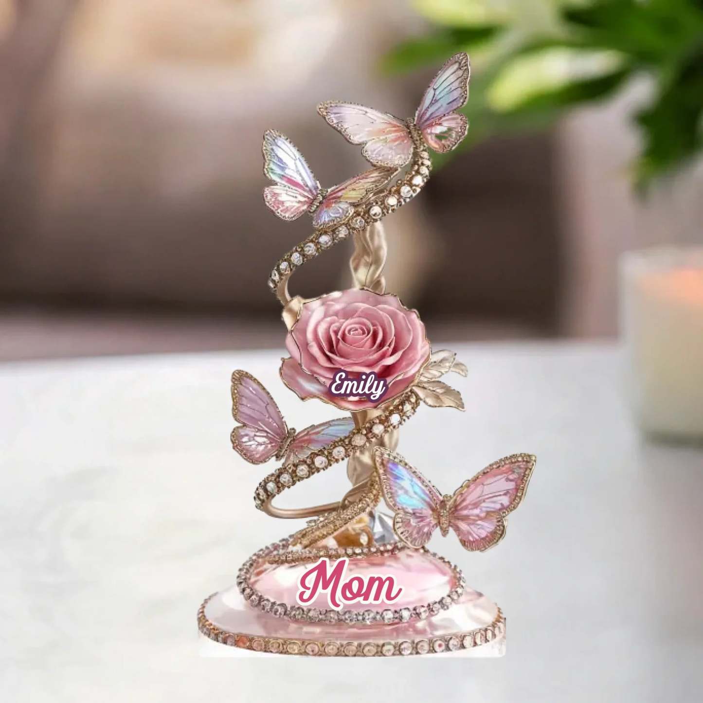Each Rose Holds A Piece Of Your Heart - Family Personalized Custom Acrylic Plaque Custom Shape - Mother's Day, Gift For Mom, Grandma