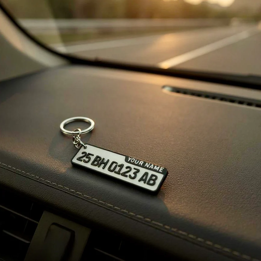 Personalized Number Plate Keychain Custom Car Plate Style Keyring Unique Name Gift for Friends for Couples