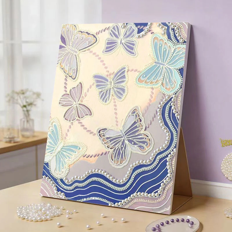 DIY Pearl Painting Kit with Beginner-Friendly Craft Set and Frame Elegant Beads Art Perfect Gift for Family for Friends for Yourself