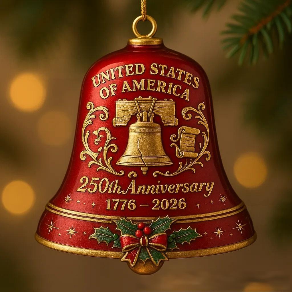 Custom Christmas Anniversary Bell Ornament Personalized Christmas Gift