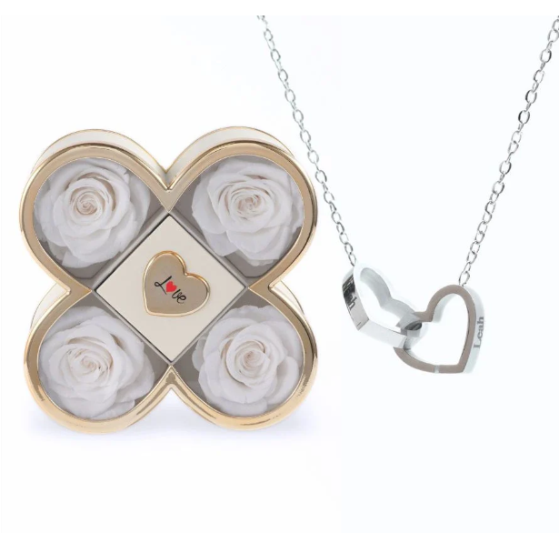 Custom Name Necklace in Rose Gift Box Romantic Gift for Lover