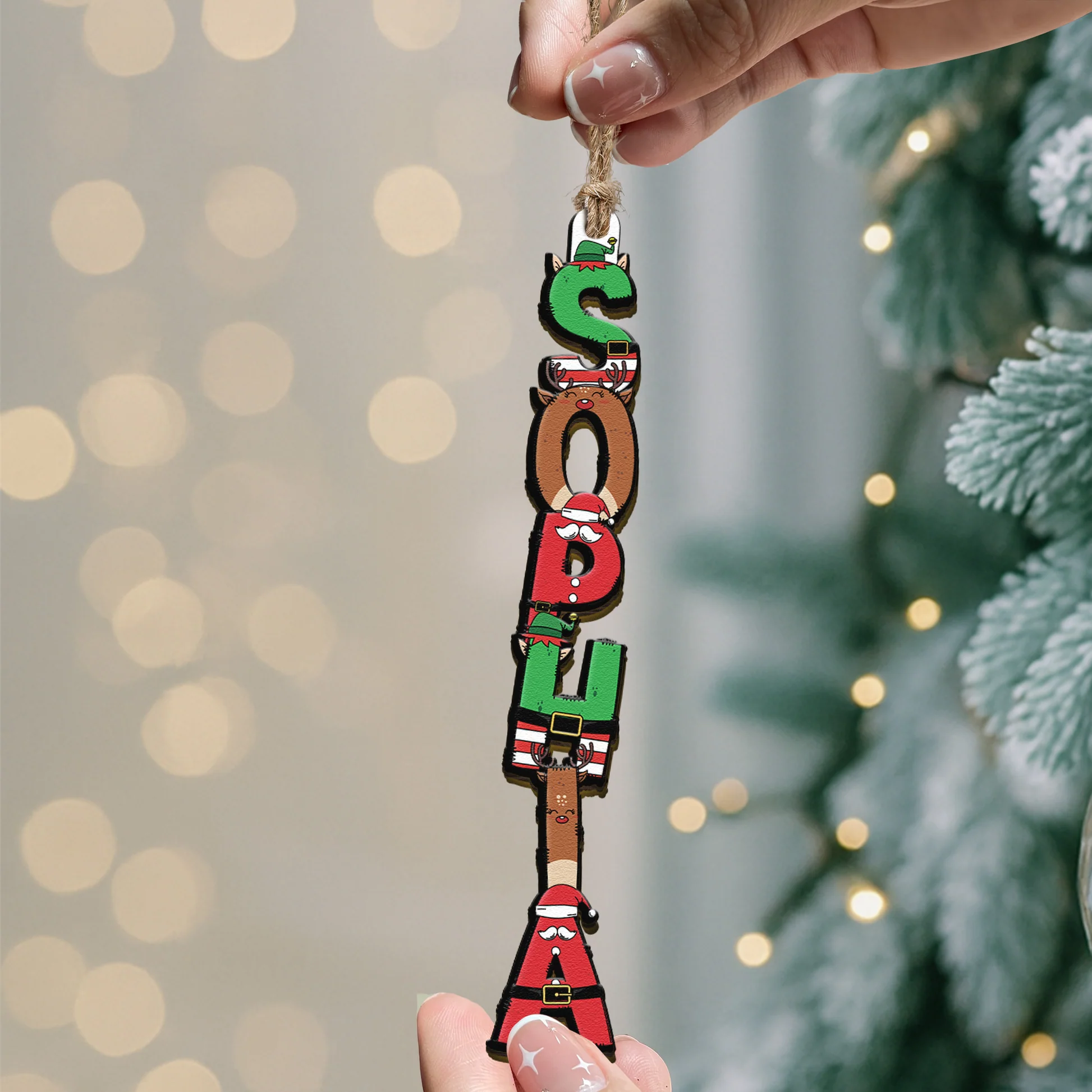 Custom Family Name Elf Santa Letter For Kids, Siblings - Personalized Family Ornament