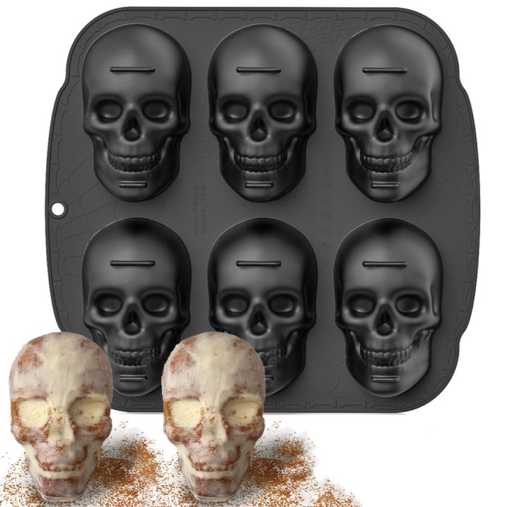 Halloween Skull Cake Mold DIY Silicone Baking Pan for Cookies Creative Desserts