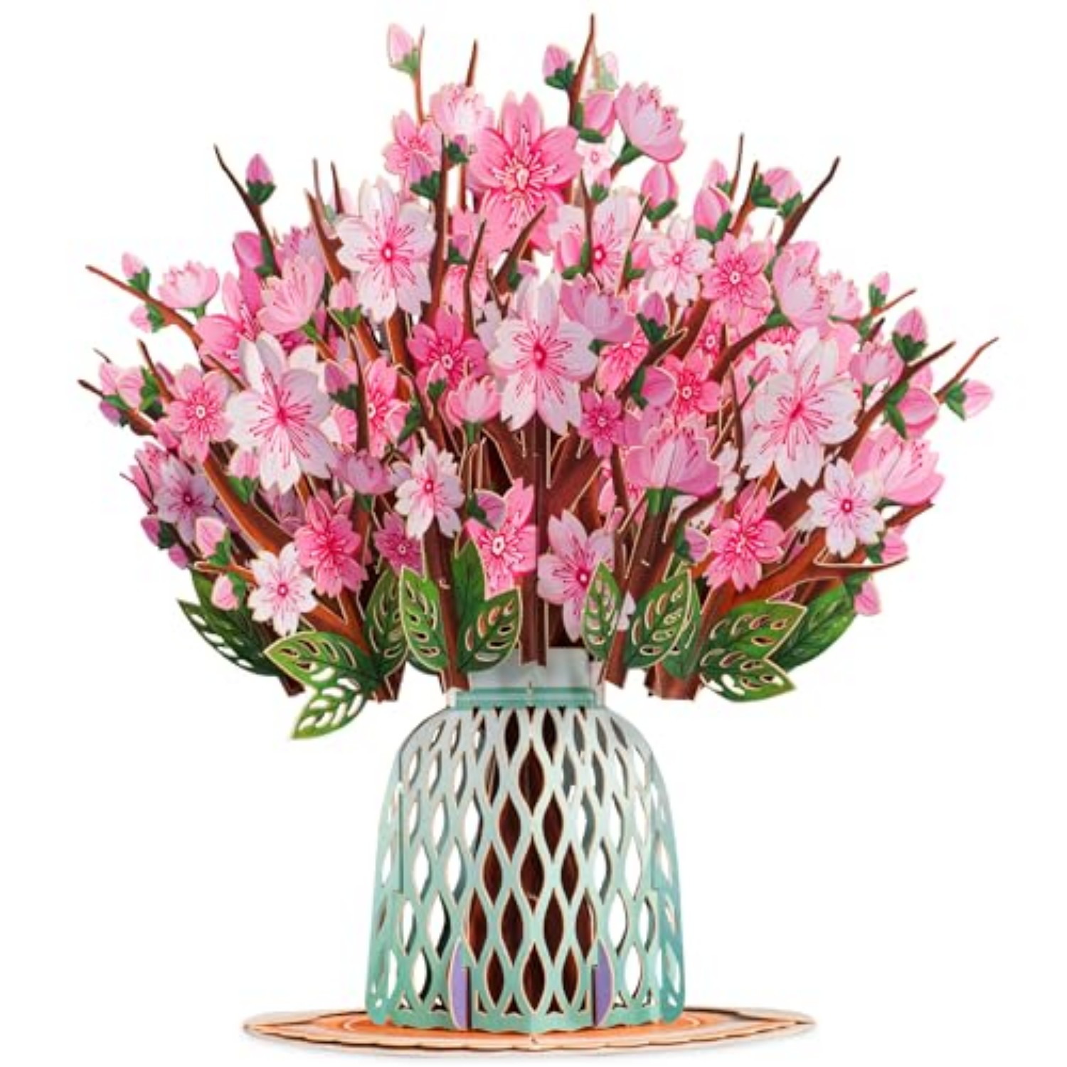 3D Cherry Blossom Flower Bouquet Pop Up Card 3D Floral Arrangement Forever-Blooming Card Pop Up Card Flower Bouquet Gift for Her