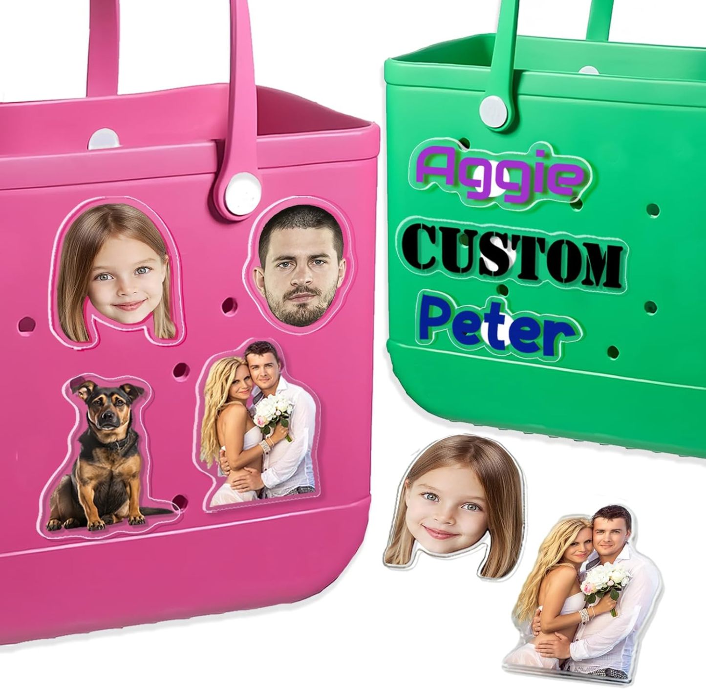 Custom Charms for Bags with Photo Text Personalized Tote Bag Charms, A