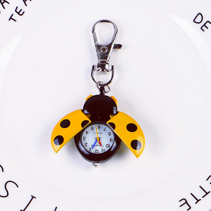 Pink Ladybug Keychain Watch Women 24mm Pink Crystal Fun Keychain Anniversary Gift