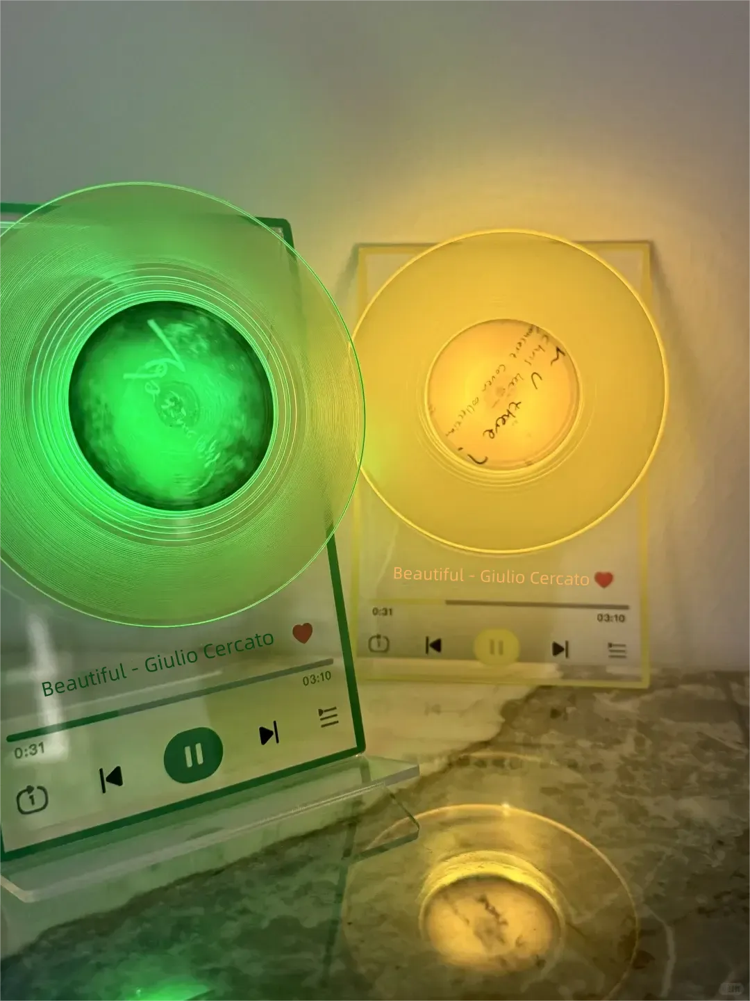 Custom Song Title Luminous Fridge Magnet Custom Photo Acrylic Rotating Fridge Magnet Night Light Fridge Magnet