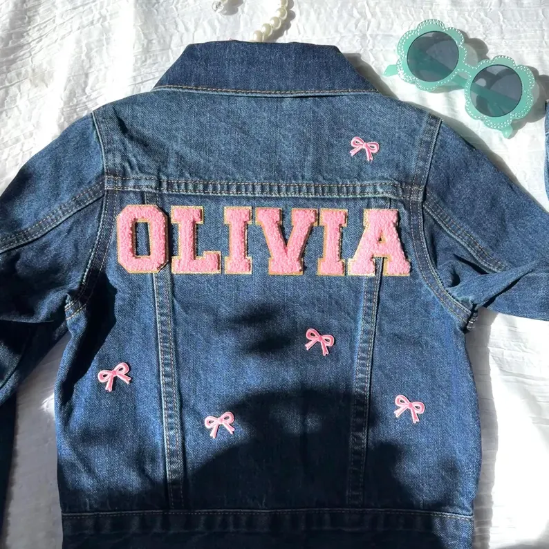 Personalized Jean Jacket With Daisy, Kids Jean Jacket, Custom Jean Jacket For Kids, Gift For Girls, Custom Jean Jacket, Spring Outfit