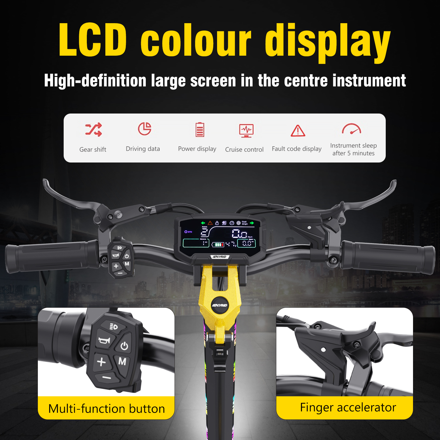 The iENYRID ES60 electric scooter with large LCD Display