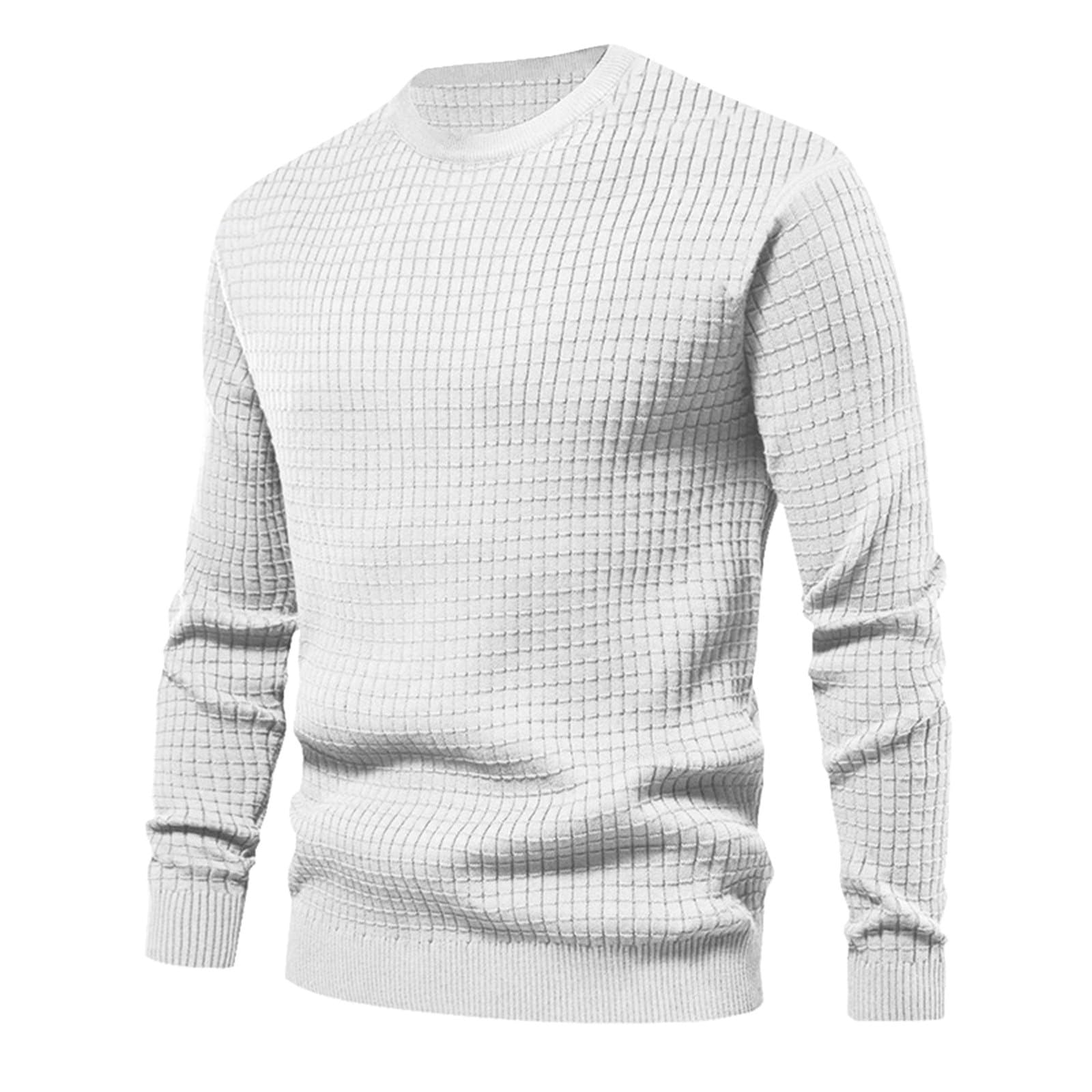 Men's Waffle Long Sleeve Casual Knitted Tops For Men