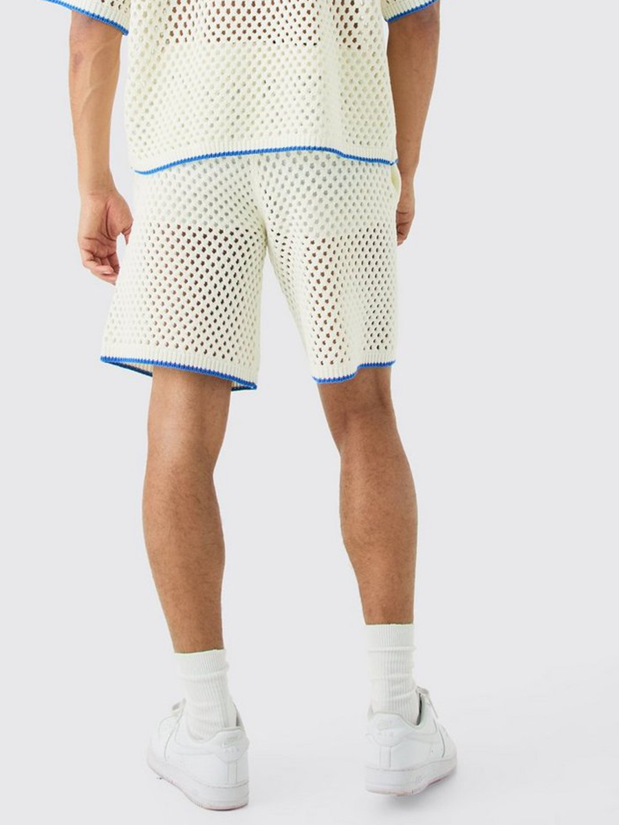 Relaxed Open Stitch Tipped Knitted Shorts?