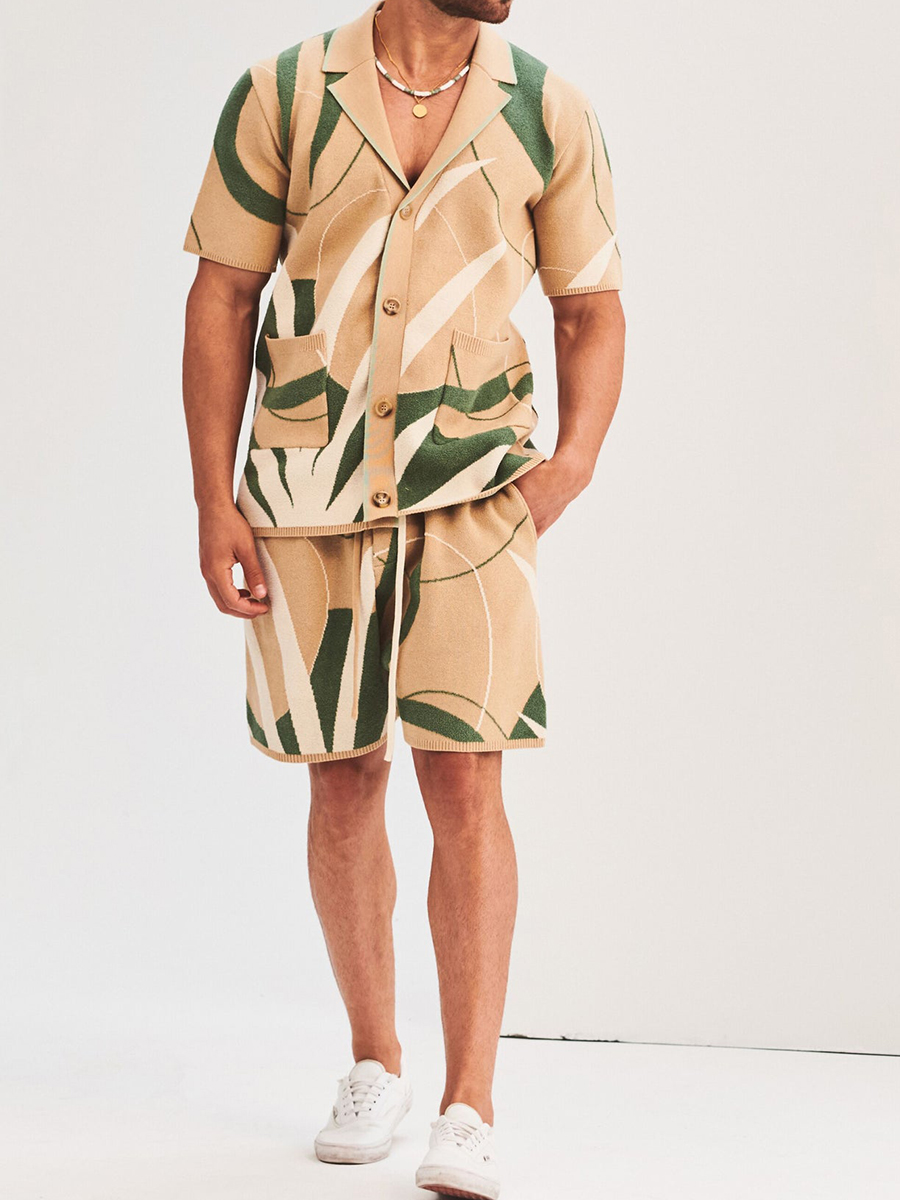 Jacquard Knitted Shirt and Short Set?