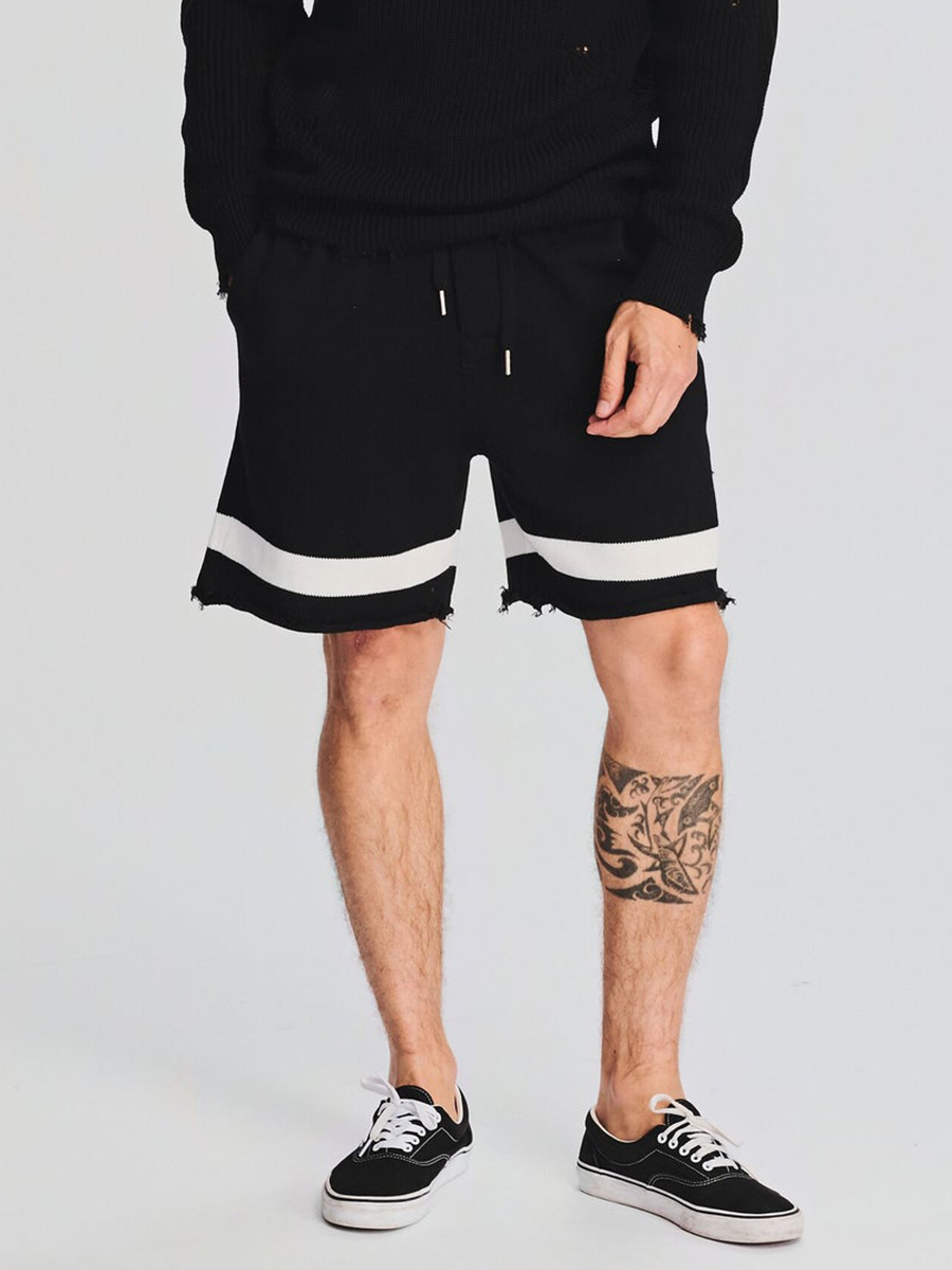 Relaxed Open Stitch Tipped Knitted Shorts?