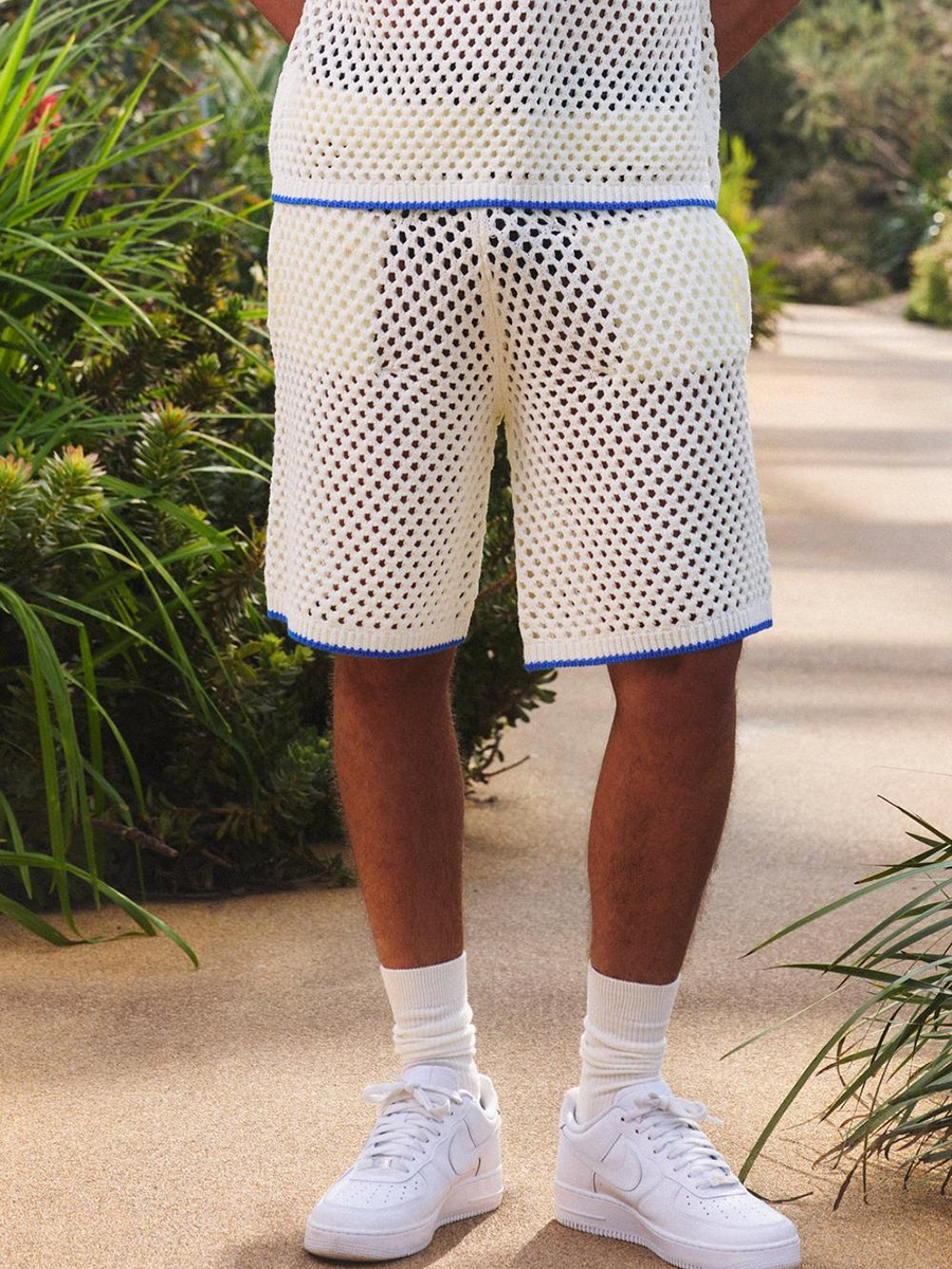 Relaxed Open Stitch Tipped Knitted Shorts?