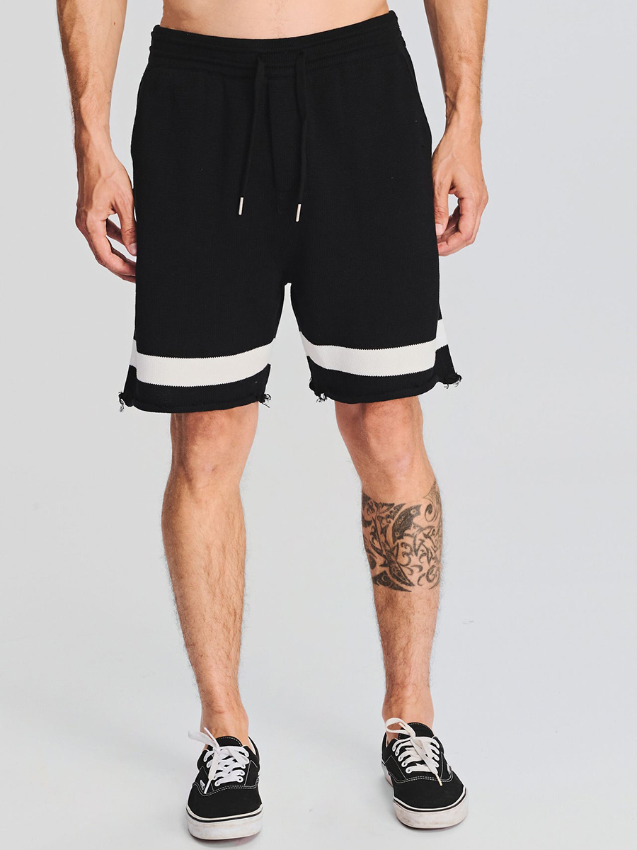 Relaxed Open Stitch Tipped Knitted Shorts?