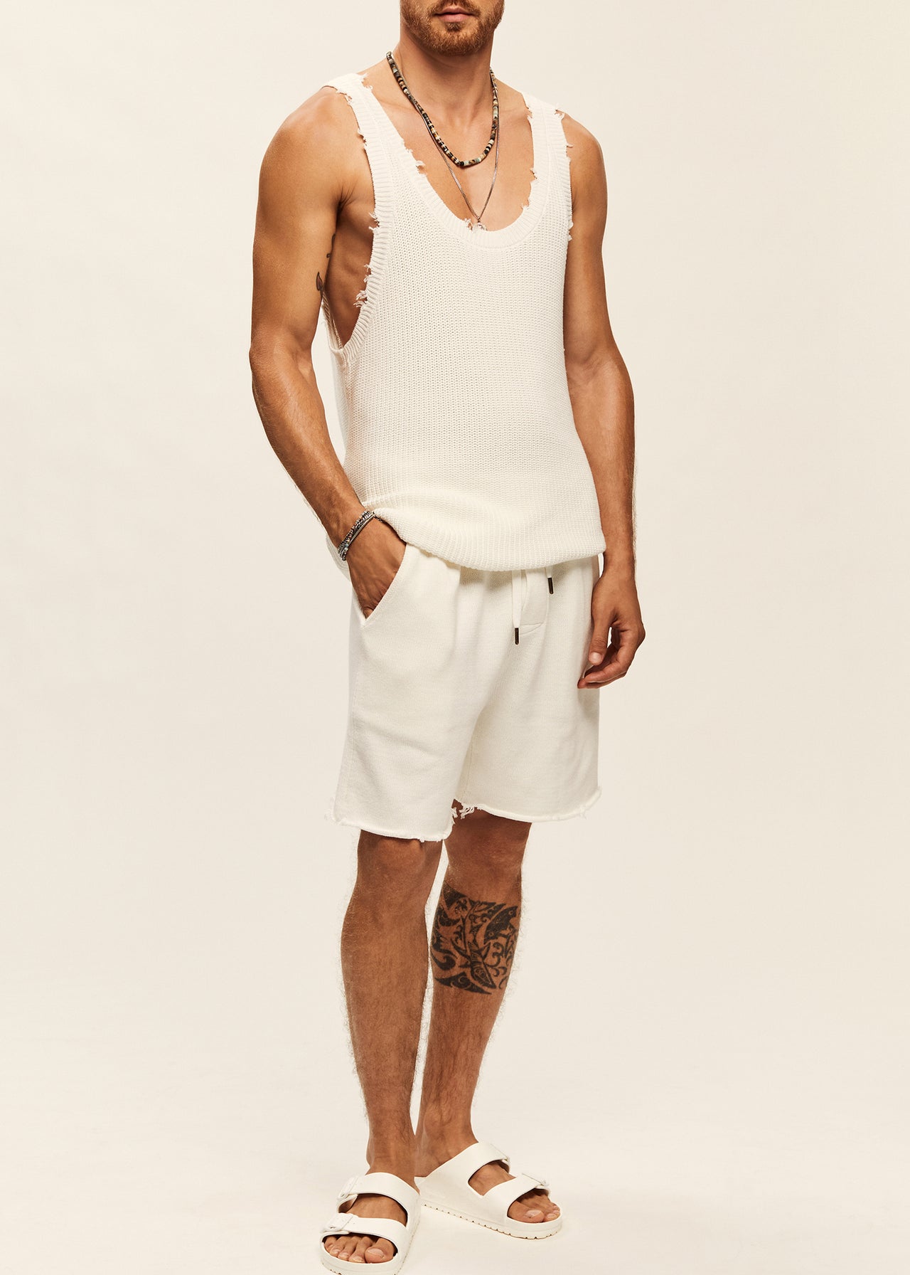 Oversized Open Stitch Vest Short Knitted Set?