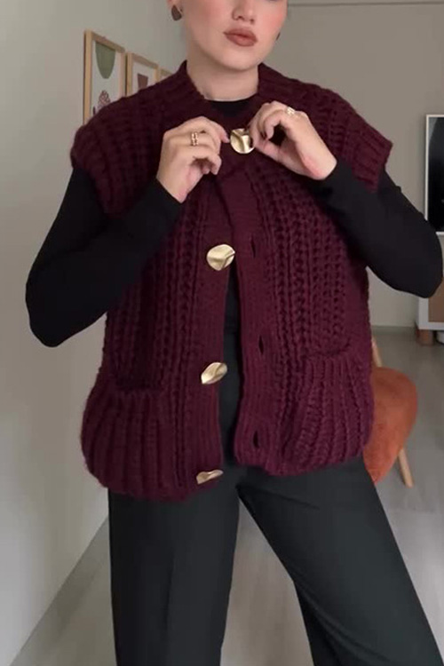 Kathiadress gold buttons Knitted cardigan