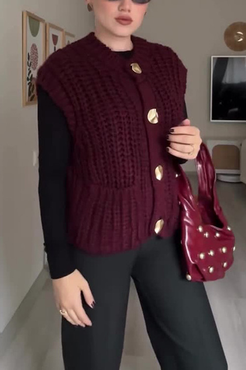 Kathiadress gold buttons Knitted cardigan