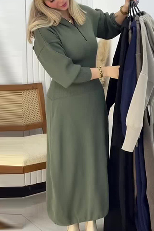 Kathiadress Hooded  fitted waist simple casual maxi dress