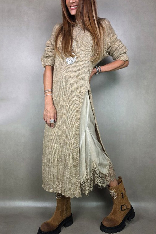 Kathiadress Long-sleeved loose sweater dress