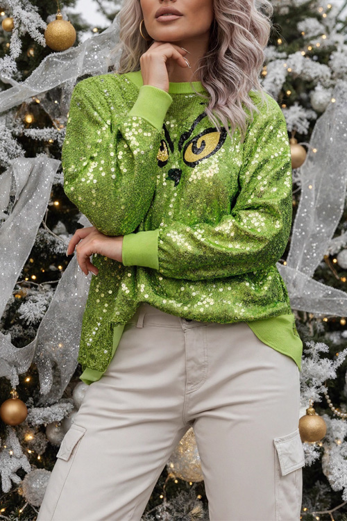 Kathiadress Quirky Christmas sequined top