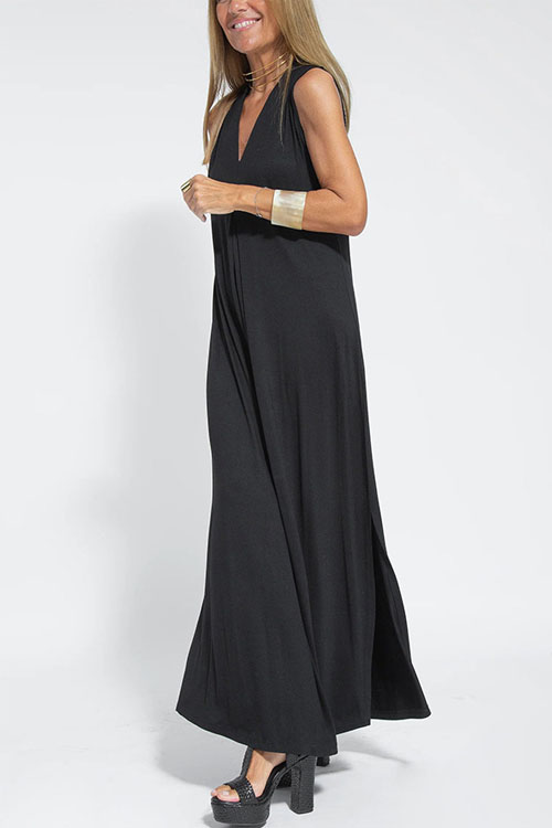 Kathiadress relaxed flowing V-neck vest dress