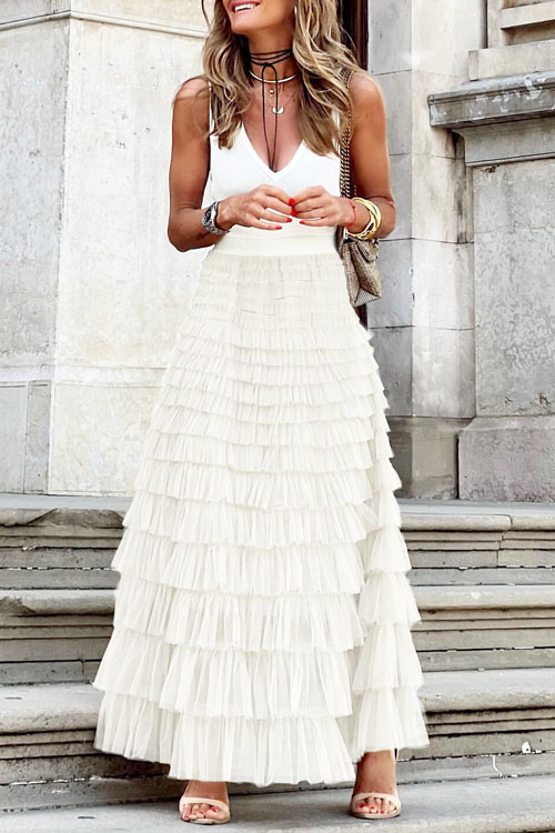 kathiadress Fashionable mesh cake skirt