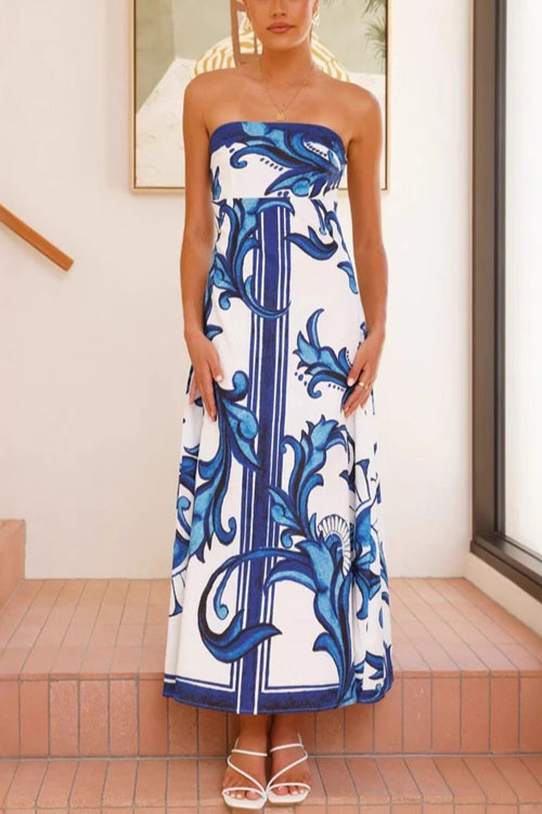Kathiadress Positioned Print Fitted A-Line Dress