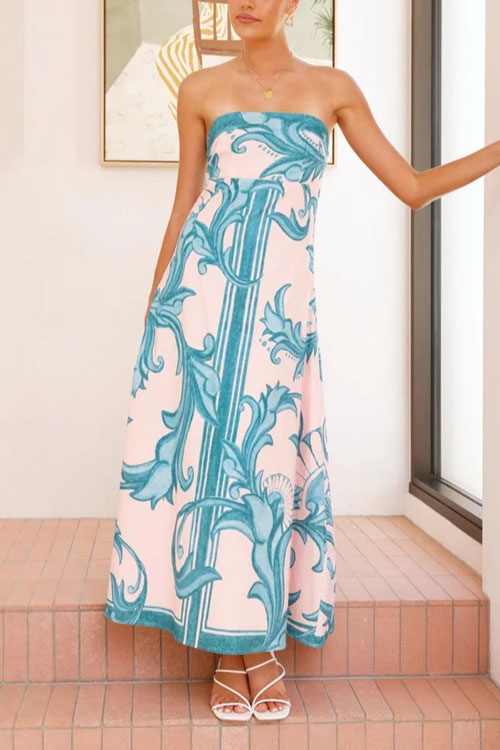 Kathiadress Positioned Print Fitted A-Line Dress