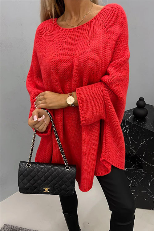 Kathiadress Cape poncho style fashionable knitted shawl sweater