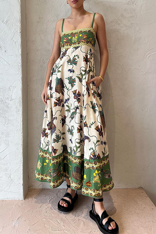 Kathiadress Sleeveless printed full hem dress