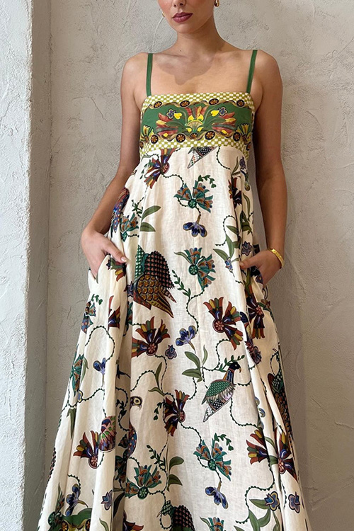 Kathiadress Sleeveless printed full hem dress