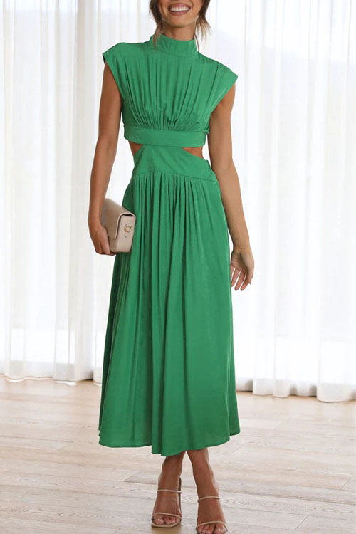 Kathiadress Fashionable Street Stand Collar Waistless Dress