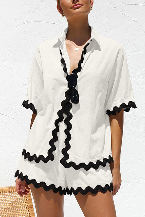Kathiadress Simple and fashionable short shirt casual suit