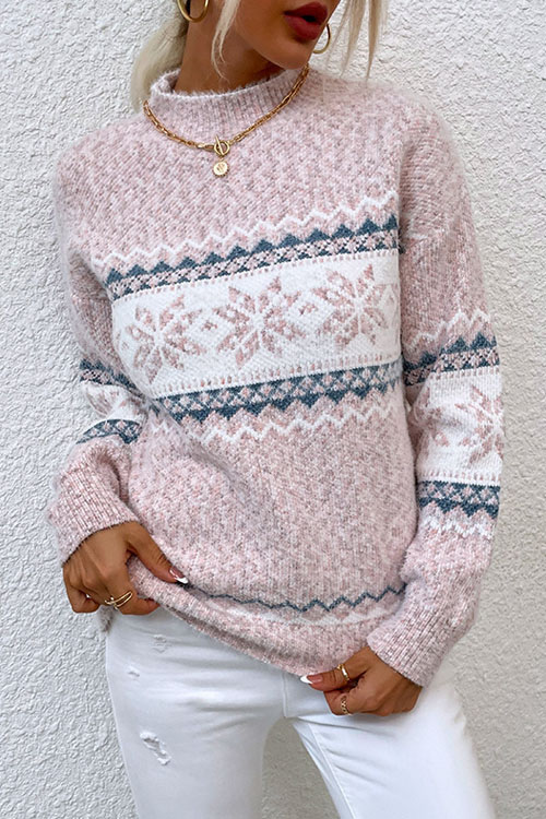 Kathiadress half turtleneck snowflake sweater 