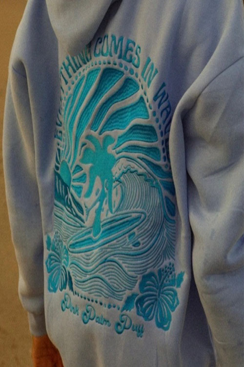 Kathiadress Ribbed Chasing Sunsets Printed Hoodie
