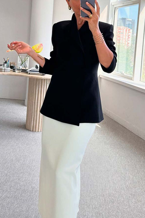 Kathiadress One Single-button Satin Blazer