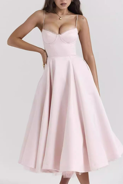Kathiadress V-Neck Sleeveless Puffy Dress
