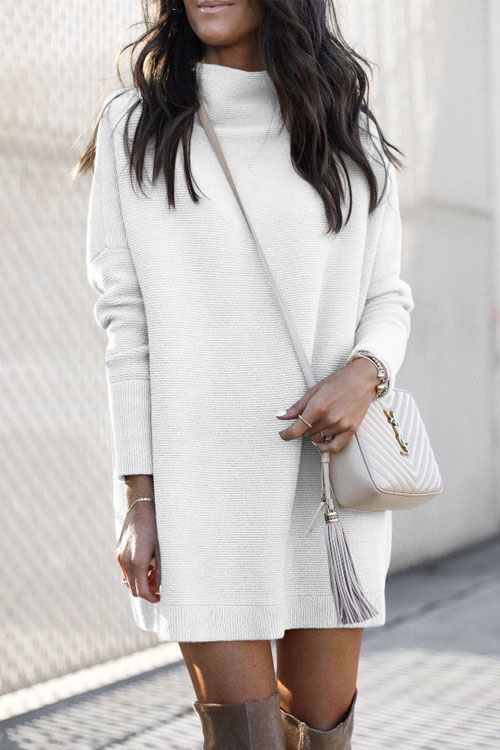 Kathiadress New round neck knitted long sleeve dress