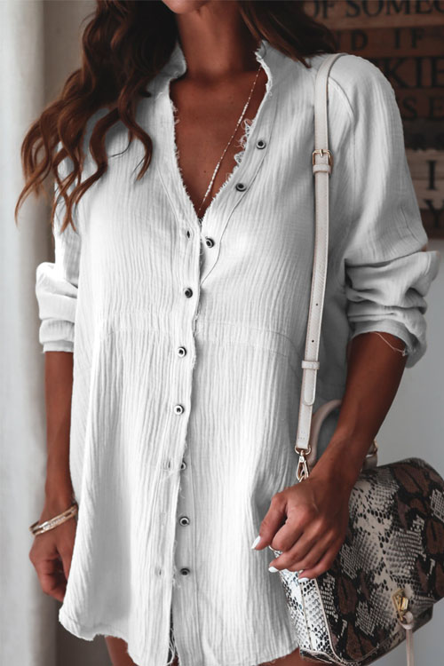 Kathiadress Mid-length button-up V-neck shirt