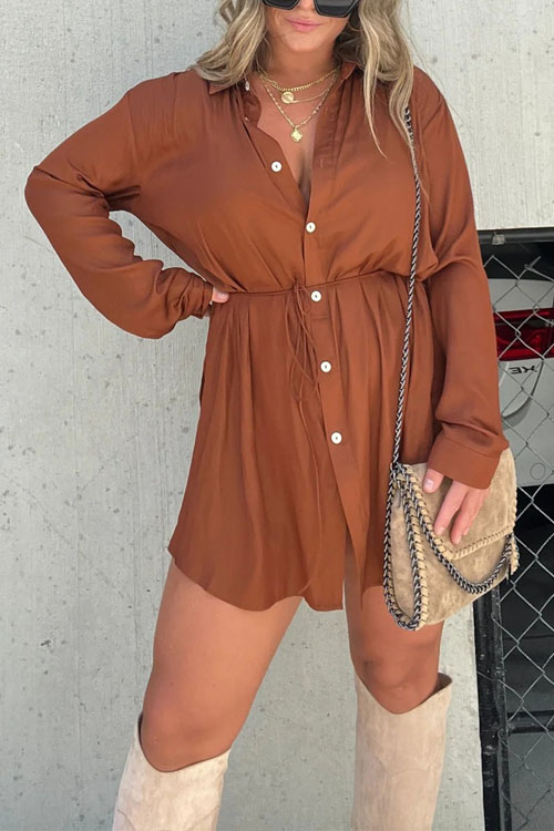 Kathiadress Fashion solid color long sleeve shirt Romper