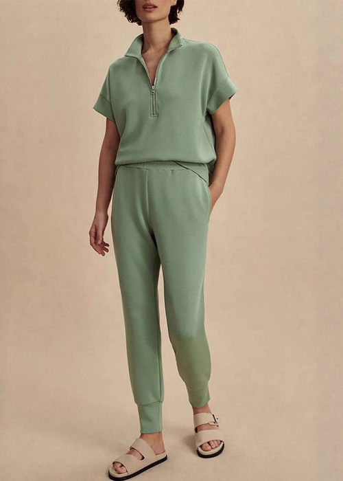 Kathiadress  Short-sleeved zipper lapel Two-piece Set