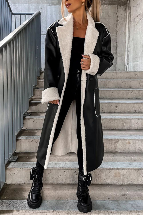 Kathiadress Casual leather thickened windbreaker Loose fashion jacket